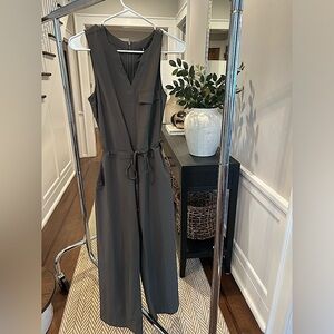 Athleta Topanga Jumpsuit- Olive Green V-neck